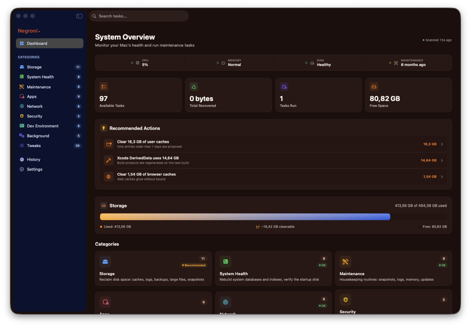 Negroni: Mac maintenance that shows you everything before it touches anything